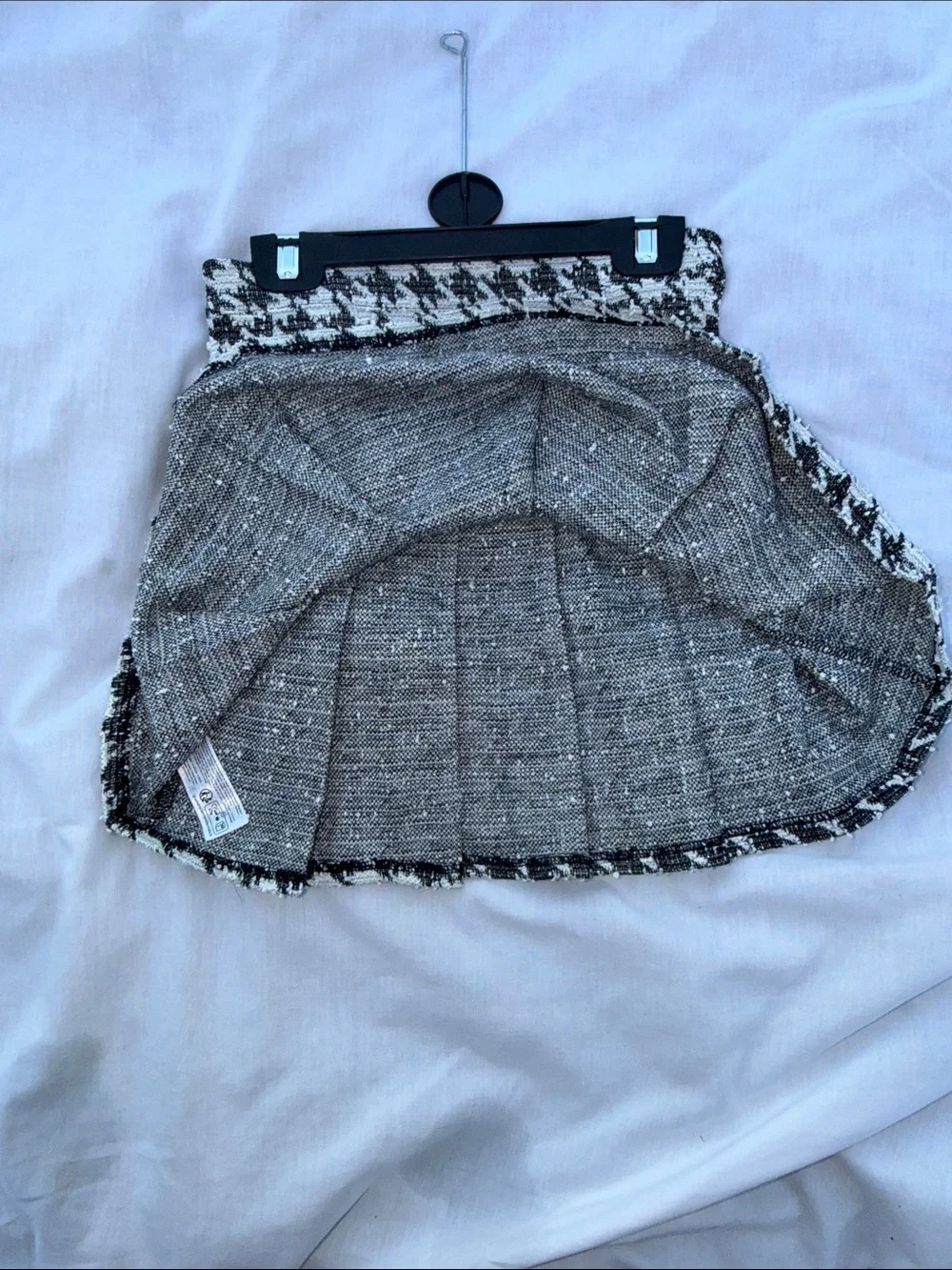 Cropped Houndstooth Blouse & Skirt - Black & White
